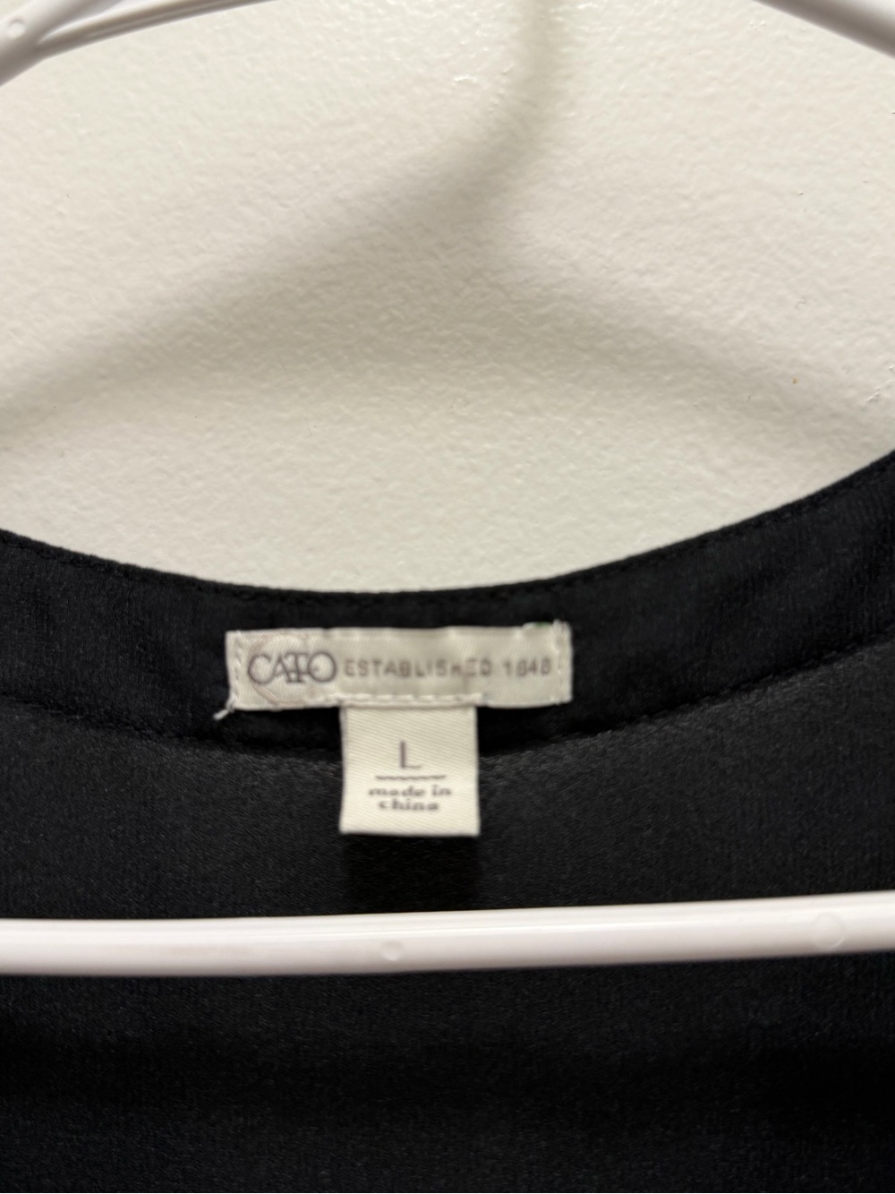 Cato Black V-Neck Pullover Tunic with Green Floral Border - Picture 5 of 5
